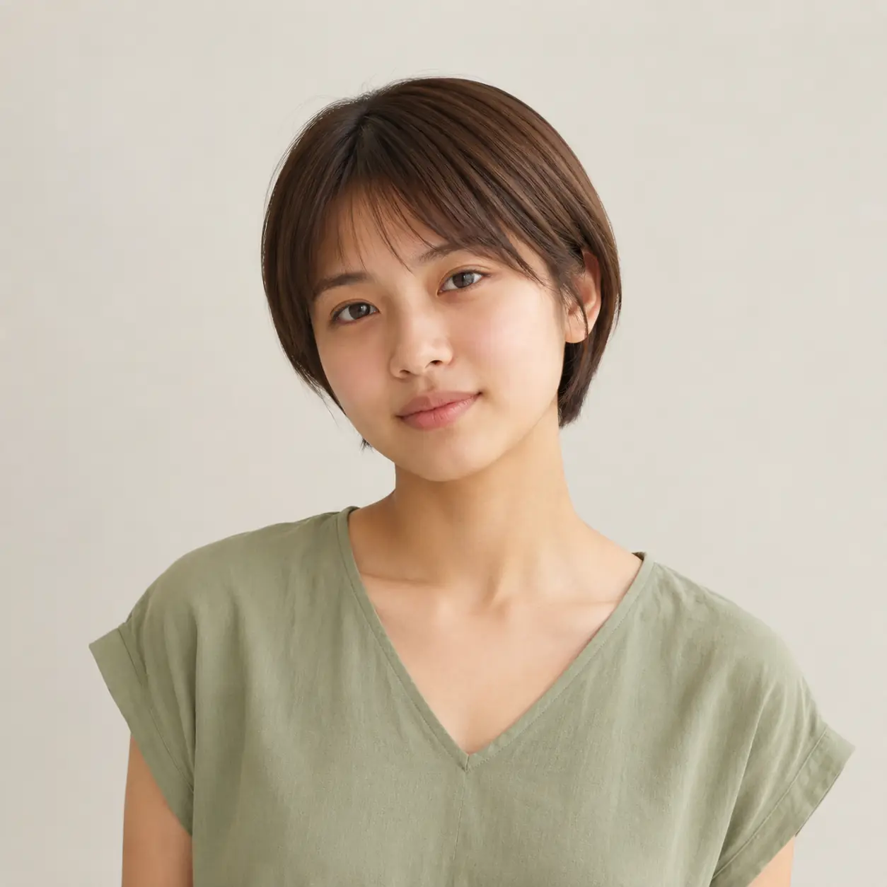 Short pixie-bob with a soft fringe sitting between a pixie and a bob
