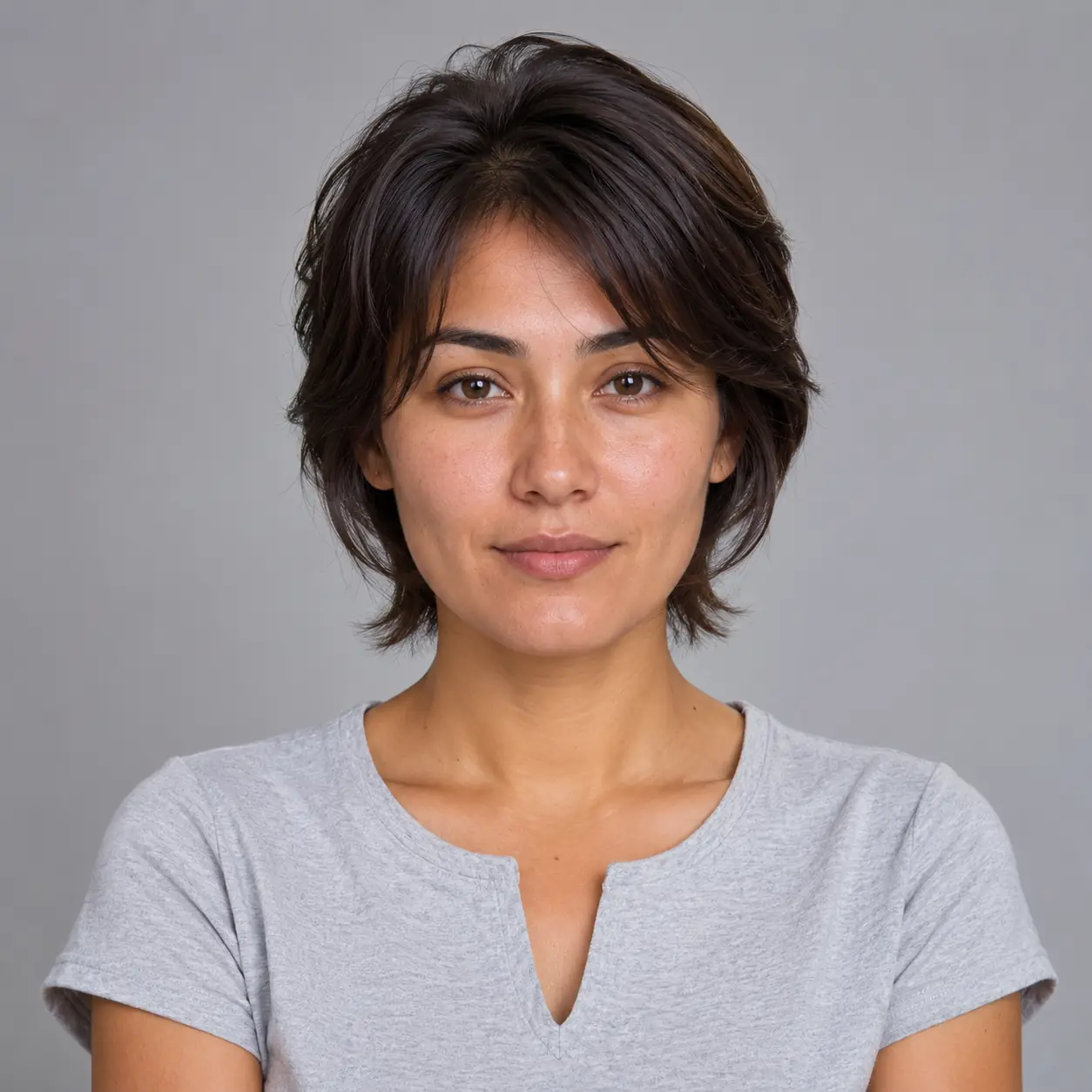 Volume-building layered haircut for thin hair with stacked crown layers and a darker root adding depth