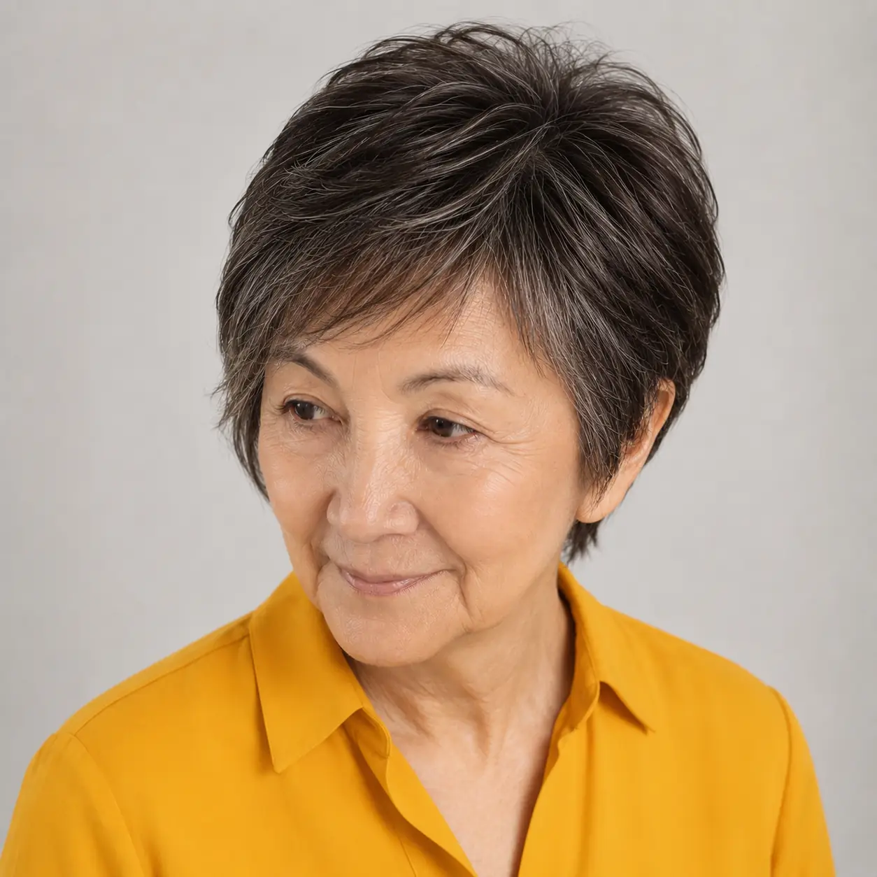 Light, choppy layers make this pixie feel lively and full of texture, with just the right amount of volume at the top