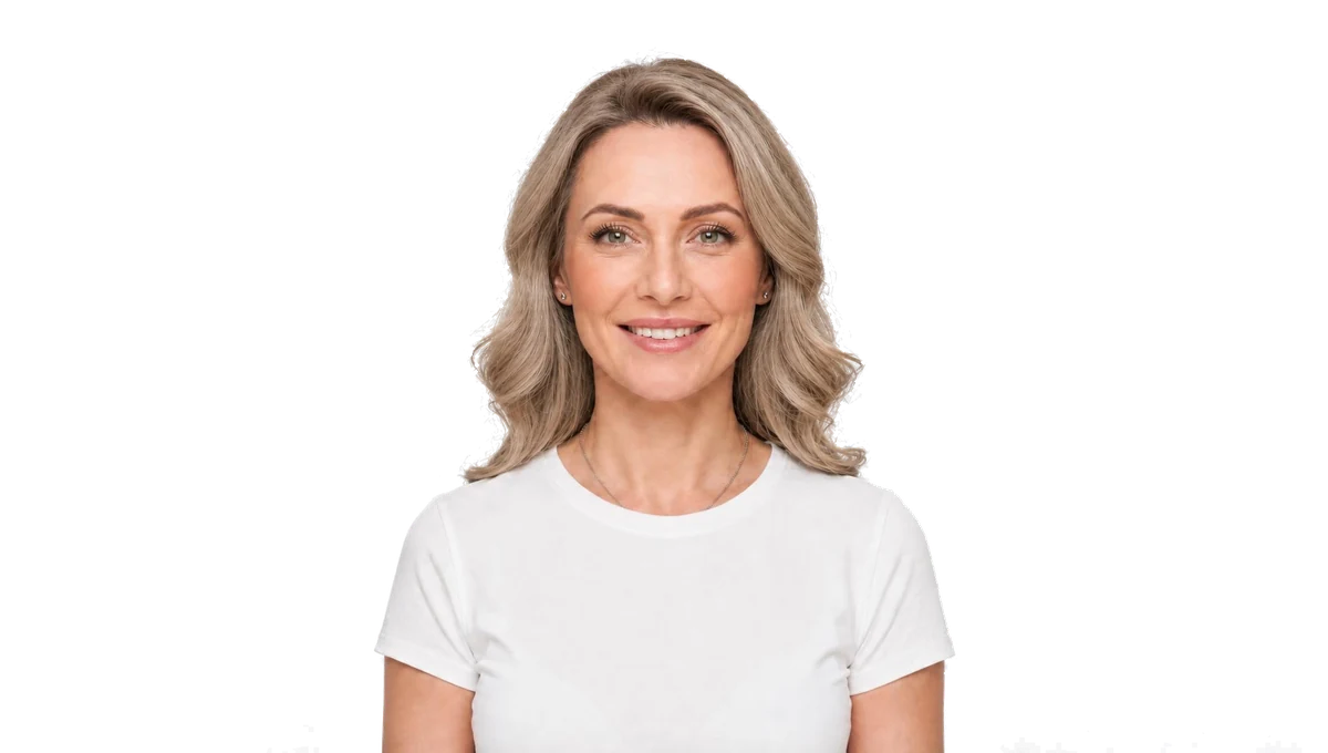 Woman previewing Beige Blonde hair color