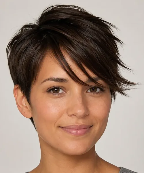 Choppy Dark Pixie with a Side Fringe