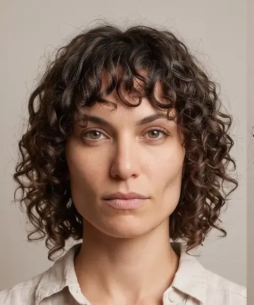 Curly Bob with a Fringe
