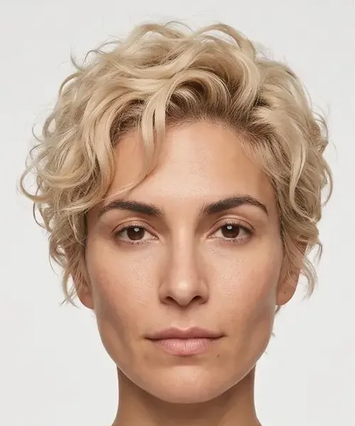 Curly Blonde Pixie