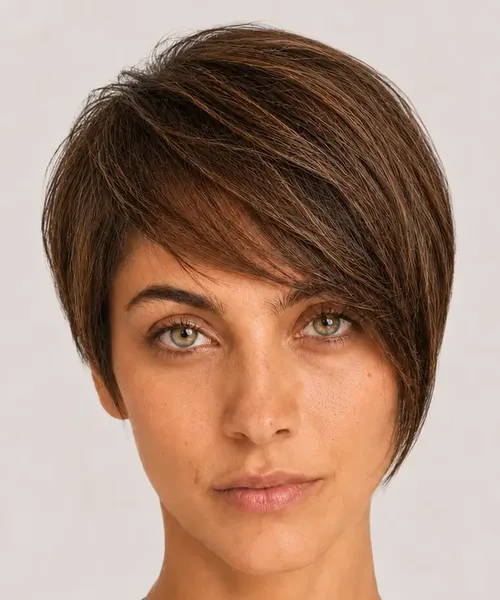 Pixie with a Long Sweeping Fringe