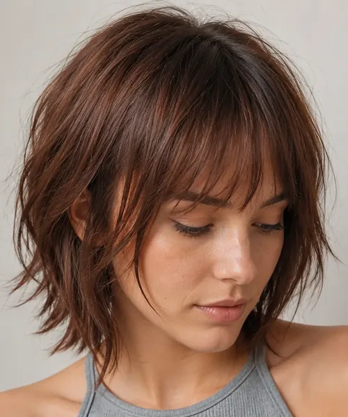 Shaggy Bob with Wispy Bangs