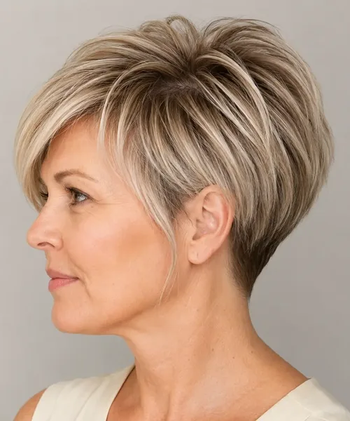 Side-Swept Silver Pixie