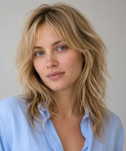 Blonde Wavy Shag