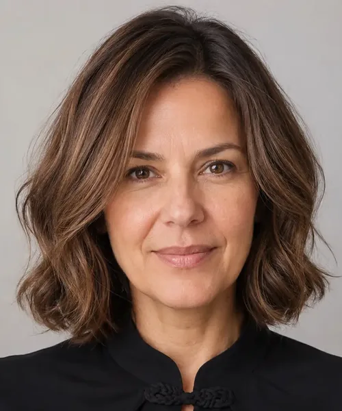 Center-Part Wavy Bob