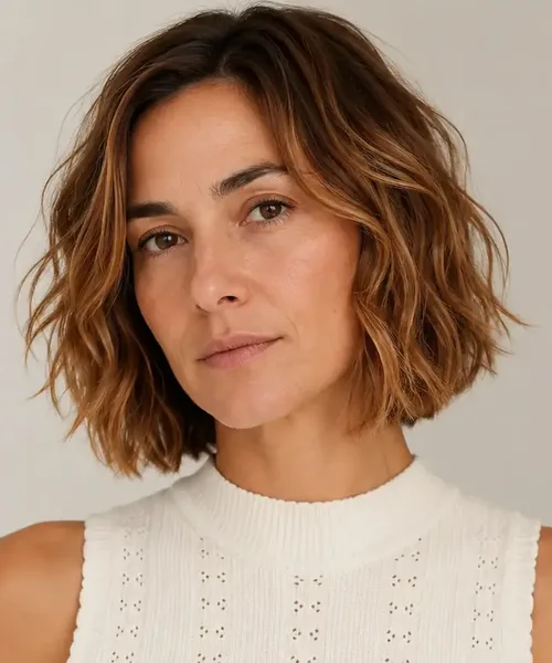 Chin-Length Wavy Bob