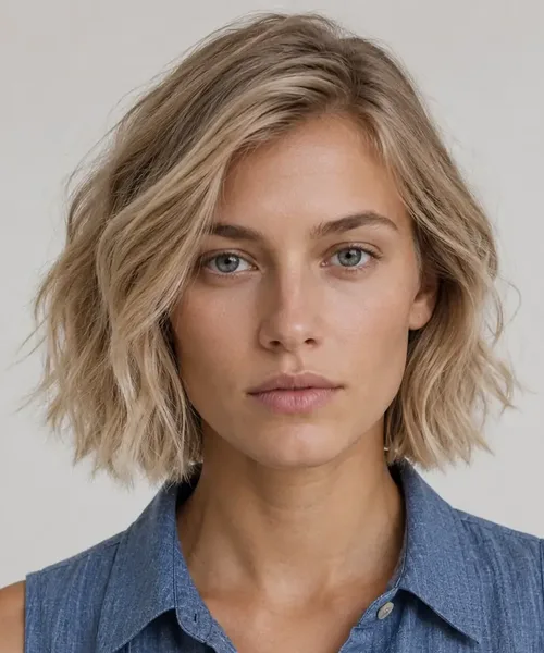 Choppy Blonde Lob