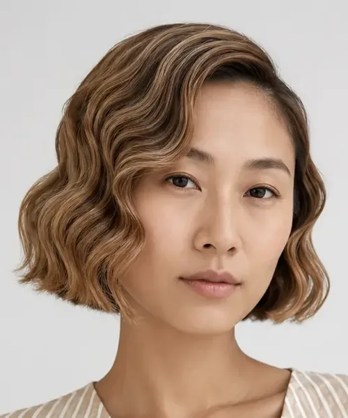 Rounded Wavy Bob
