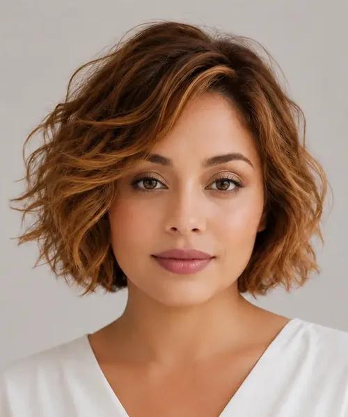 Copper Short Wavy Bob