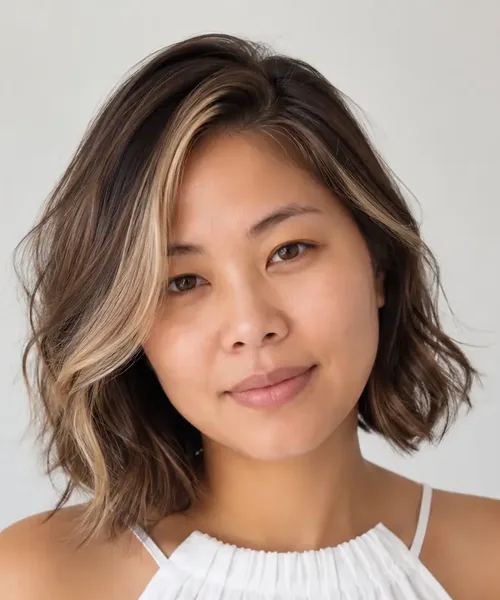 Side-Swept Wavy Lob