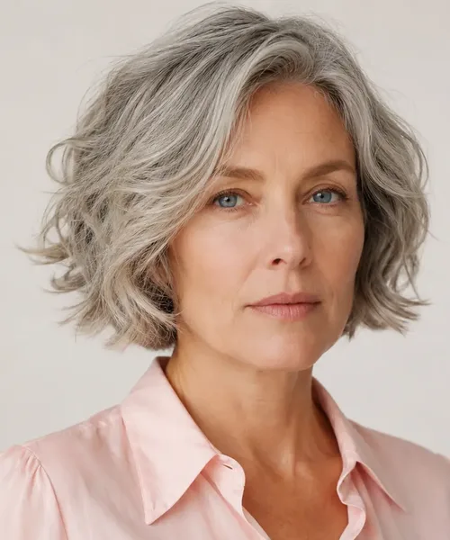 Silver Wavy Bob