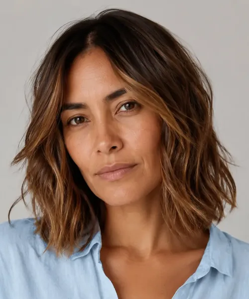 Tousled Brown Lob