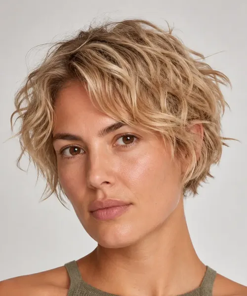 Tousled Blonde Shag Crop