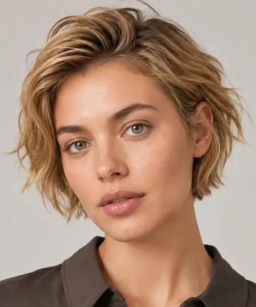 Wavy Blonde Pixie