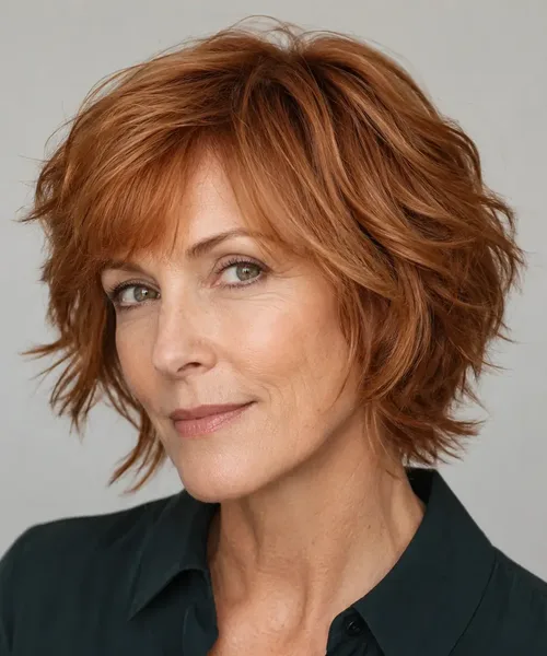 Copper Shaggy Bob