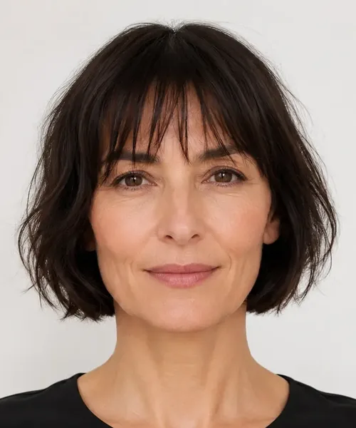 French Bob with Blunt Bangs