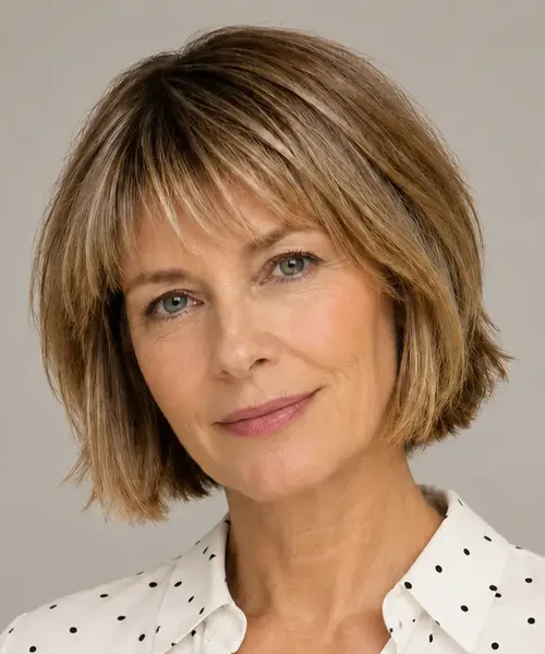 Textured Bob with Bangs