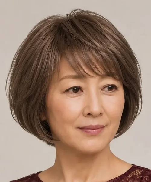 Mushroom-Brown Textured Bob