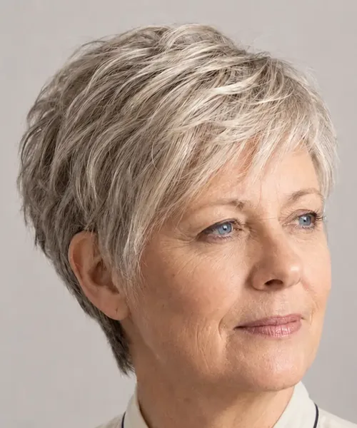 Tousled Silver Pixie