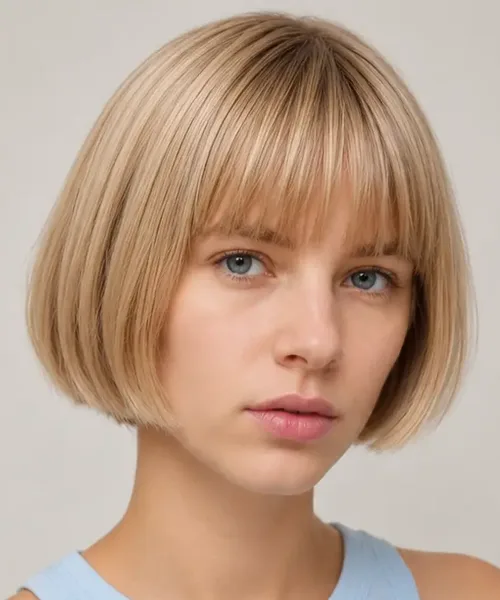 Blonde Bob with Full Bangs