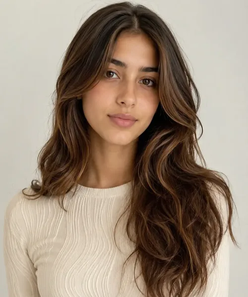 Brown Wavy Layers