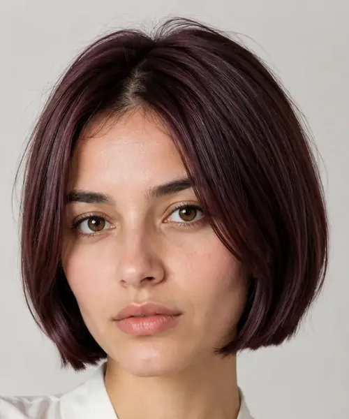 Burgundy Blunt Bob