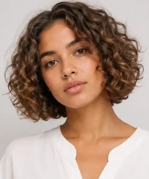 Curly Chin-Length Bob