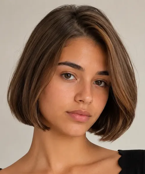 Glossy Brown Bob