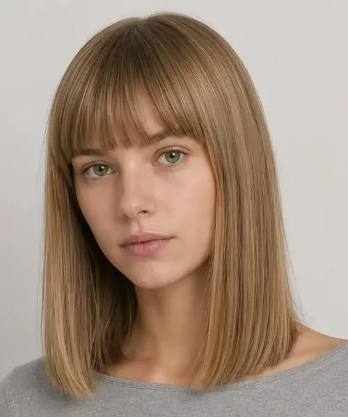 Lob with Blunt Bangs