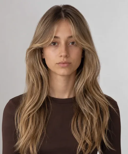 Long Waves with Curtain Bangs