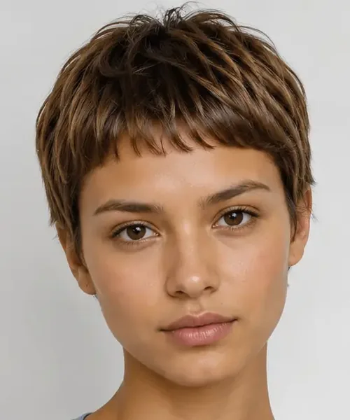 Textured Brown Pixie