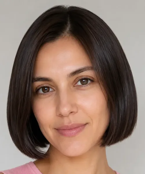 Glossy Blunt Bob with a Smooth Finish