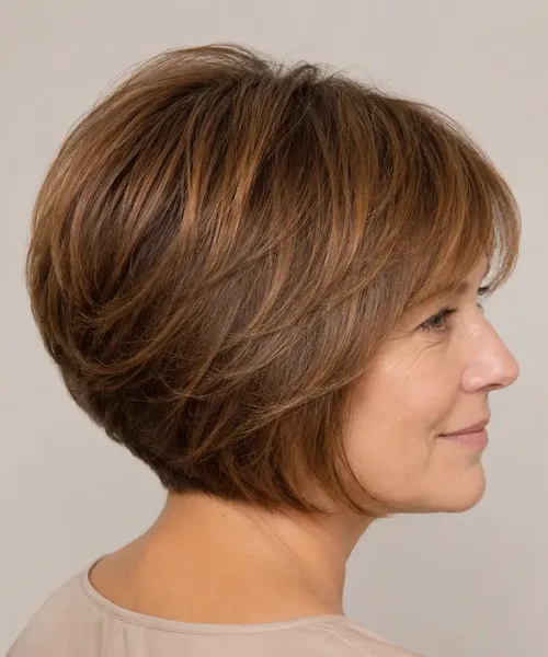 Graduated Bob with a Lifted Crown