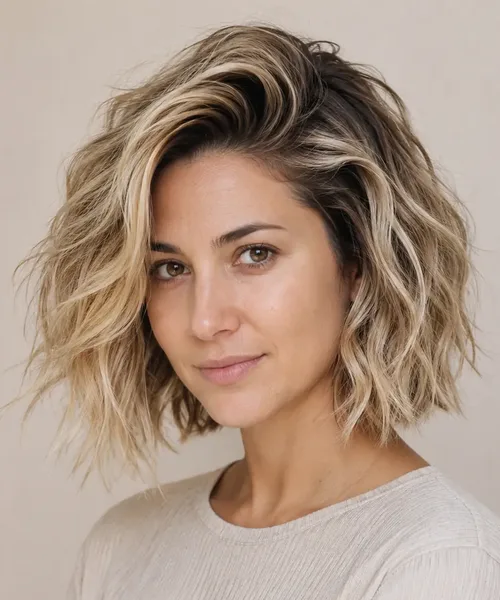 Side-Parted Wavy Bob for Lift