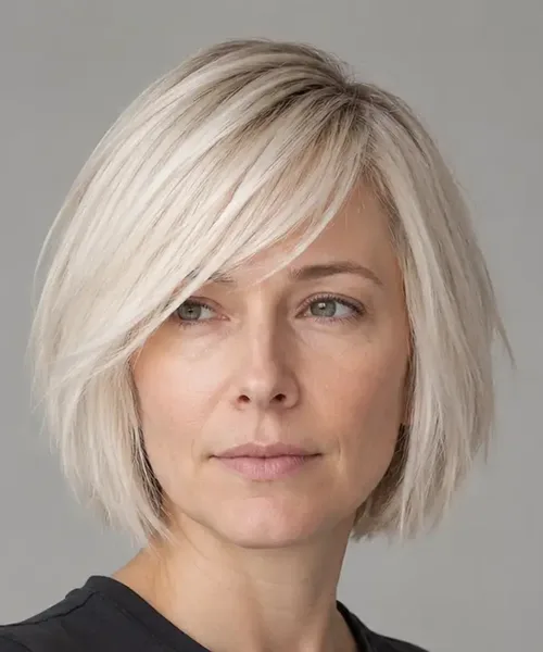 Bob with Soft Side-Swept Fringe