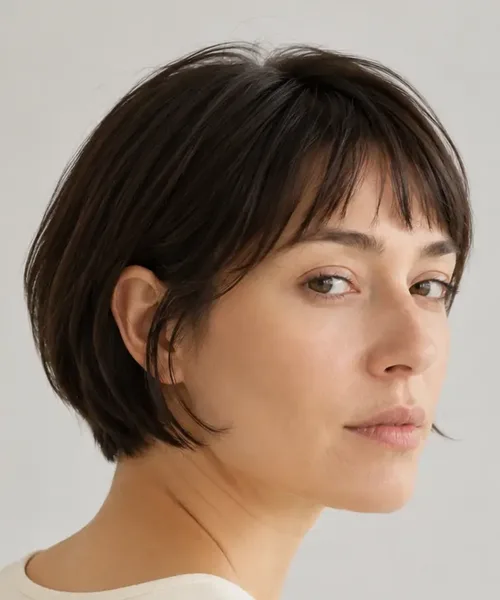 Tucked-Behind-Ear Sleek Bob
