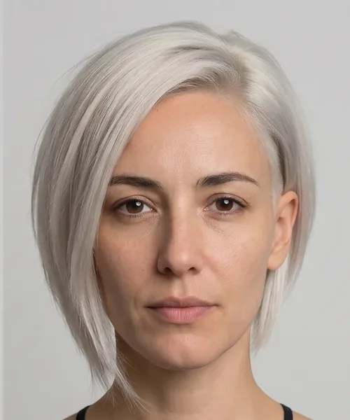 Silver Angled Bob
