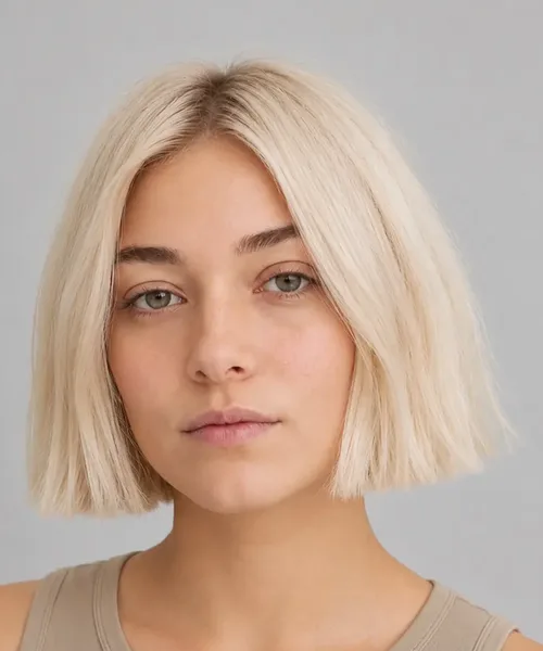 Sleek Platinum Bob