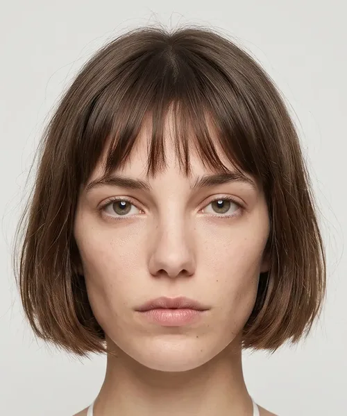 Brown Bob with Bangs