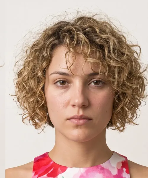 Golden Curly Bob