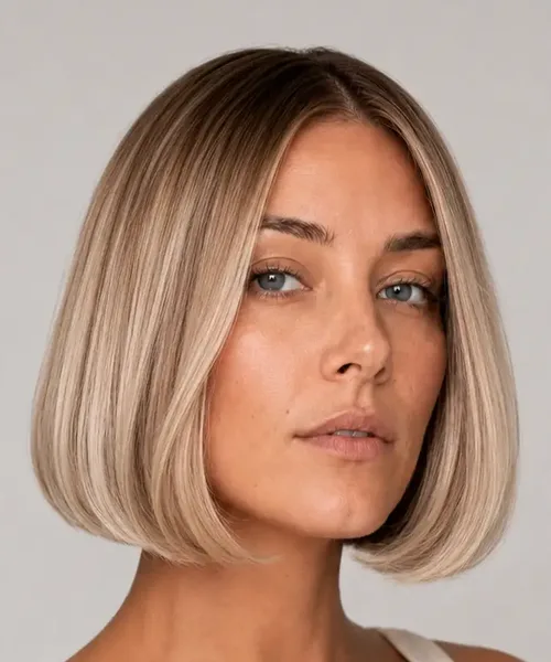 Rooted Blonde Bob