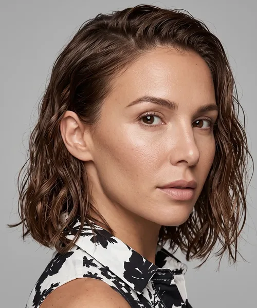 Wet-Look Wavy Bob