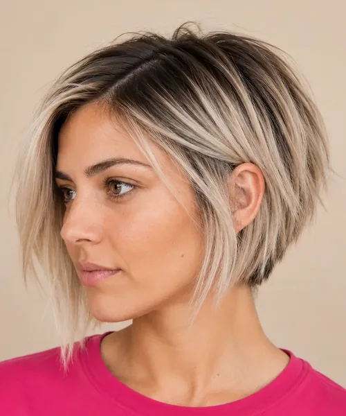 Choppy Bob with a Shadow Root