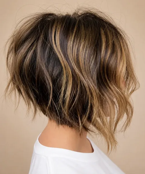 Stacked Bob with a Lifted Crown