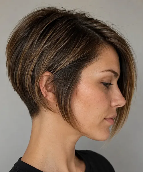 Stacked Pixie Bob for Fine Hair