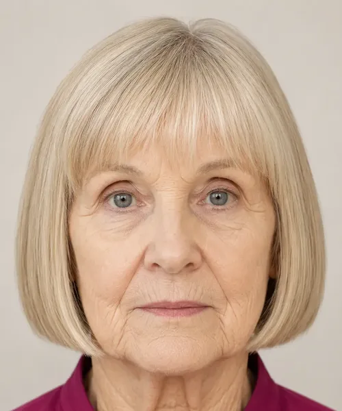Blonde Bob with Blunt Bangs