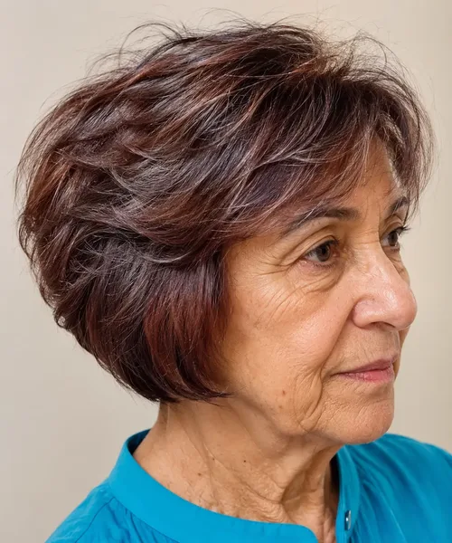 Burgundy Stacked Bob